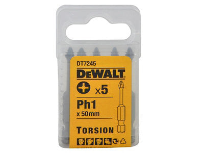 Csavarozóbetét, Torsion, PH1, 50mm, 5db/cs (DeWALT DT7245-QZ)
