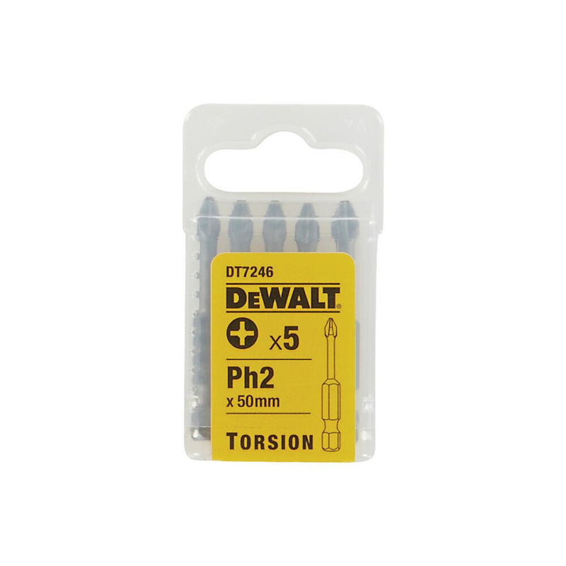Csavarozóbetét, Torsion, PH2, 50mm, 5db/cs (DeWALT DT7246-QZ)