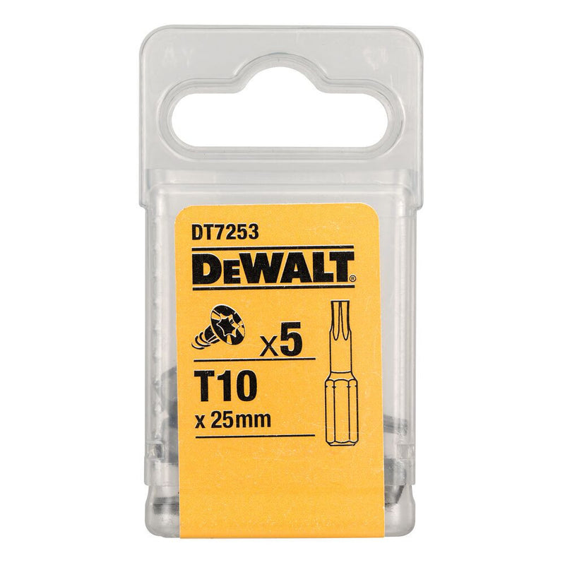 Csavarozóbetét, TORX, T10, 25mm, 5db/cs (DeWALT DT7253-QZ)