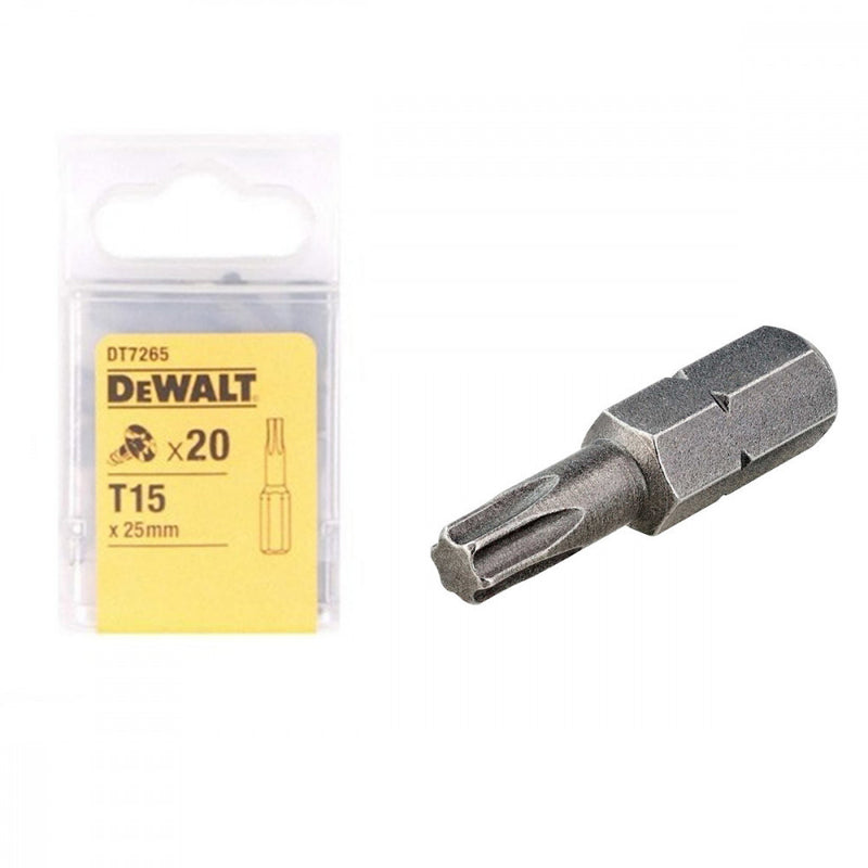Csavarozóbetét, TORX, T15, 25mm, 20db/cs (DeWALT DT7265-QZ)