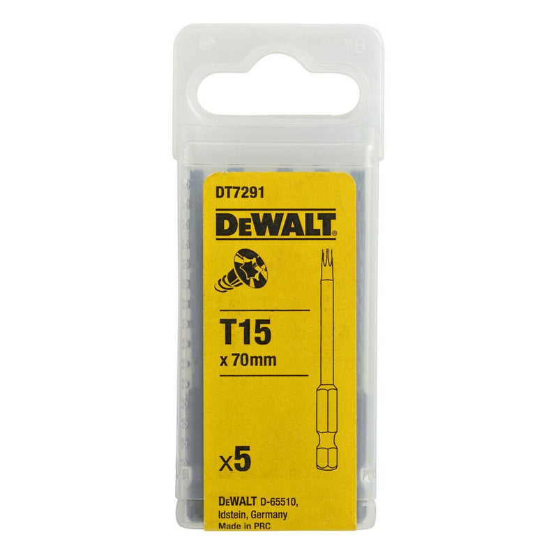 Csavarozóbetét, TORX, T15, 70mm, 5db/cs (DeWALT DT7291-QZ)