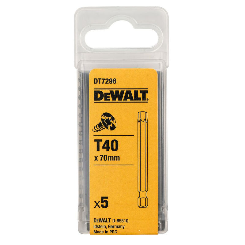 Csavarozóbetét, TORX, T40, 70mm, 5db/cs (DeWALT DT7296-QZ)