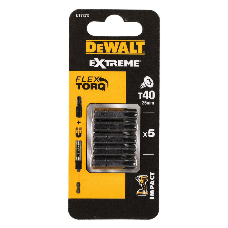 T40 x 5pcs 25mm IR NON-Torsion Screwdriver Bit (DeWALT DT7373-QZ)