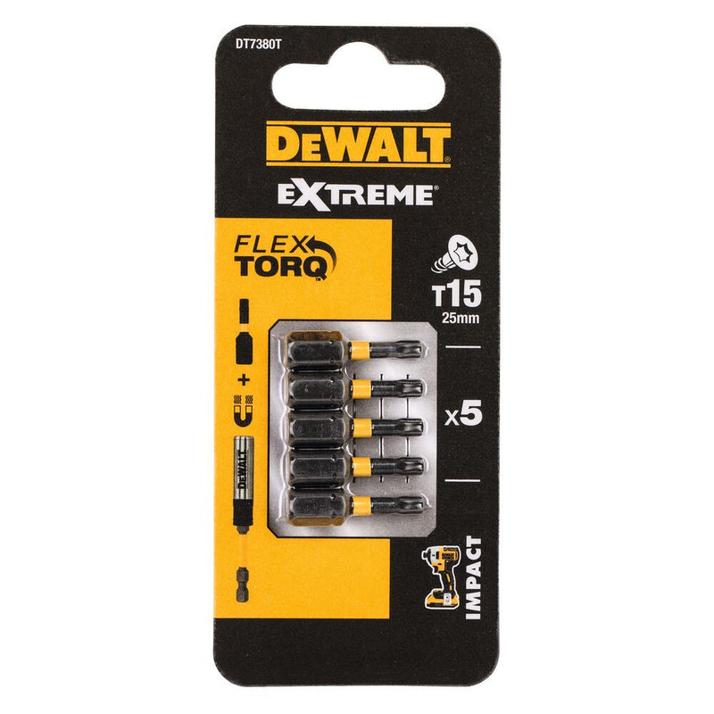 T15 x 5db 25mm-es IR Torziós csavarozóbit (DeWALT DT7380T-QZ)