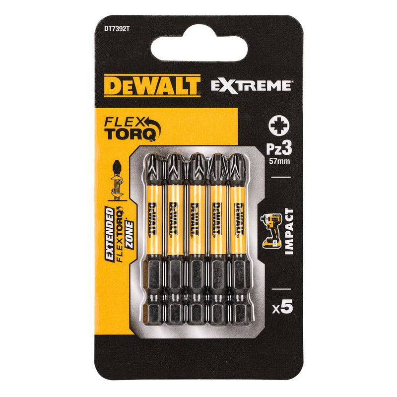 PZ3 x 5pc 50mm IR Torsion screwdriver bit (DeWALT DT7392T-QZ)