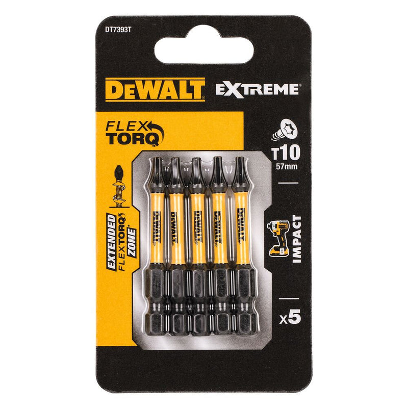 T10 x 5pcs 50mm IR Torsion Screwdriver Bits (DeWALT DT7393T-QZ)