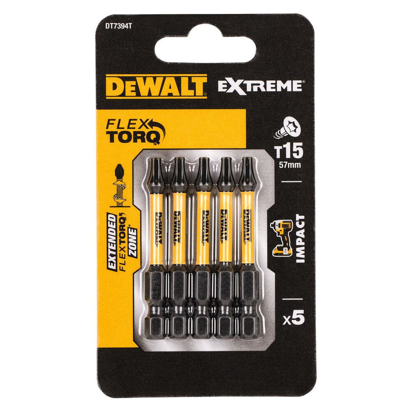 T15 x 5db 50mm-es IR Torziós csavarozóbit (DeWALT DT7394T-QZ)