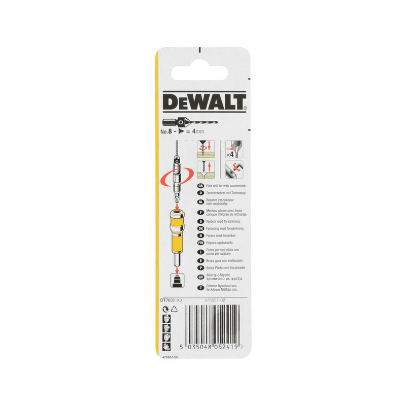 4 élű Süllyesztőfúró+ előfúró, 8-as (DeWALT DT7605-XJ)