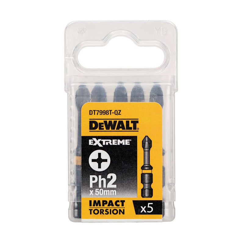 PH2 x 5db 25mm-es IR Torziós csavarozóbit (DeWALT DT7998T-QZ)