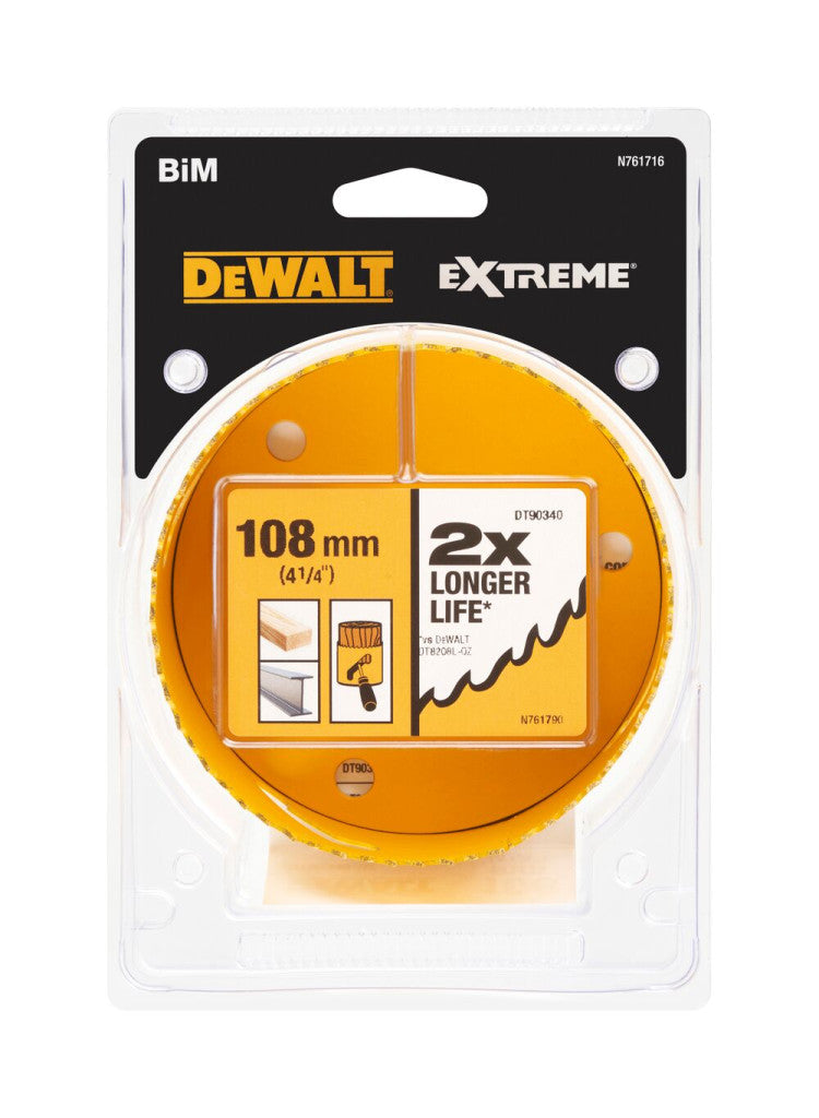 Extrem körkivágó, HSS, bimetal, 108 mm (DeWALT DT90340-QZ)