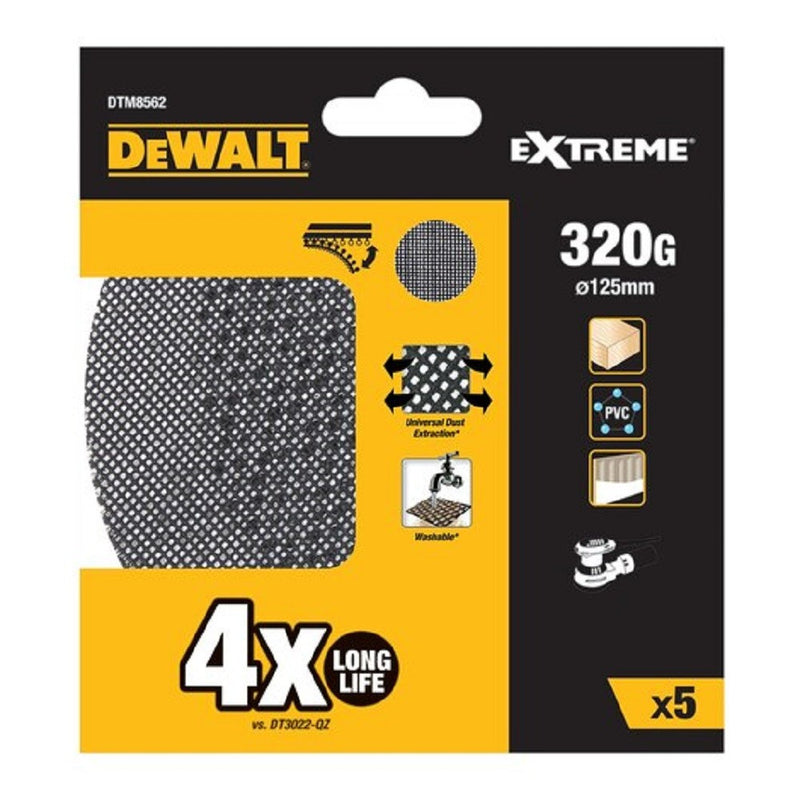 EXTREME EXCENTER Csiszolóháló 125mm 320G - 5db/cs (DeWALT DTM8562-QZ)