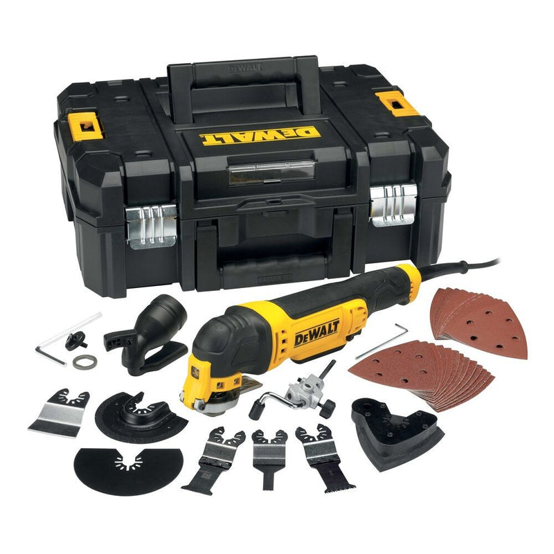 300W Multifunkciós oszcillálógép tartozékokkal, kofferben (DeWALT DWE315KT-QS)