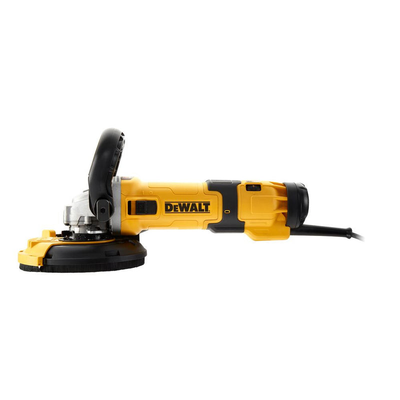 Ø125mm Sarokcsiszoló, 1500W porkilökő, biztonsági kapcsolóval (DeWALT DWE4257-QS)