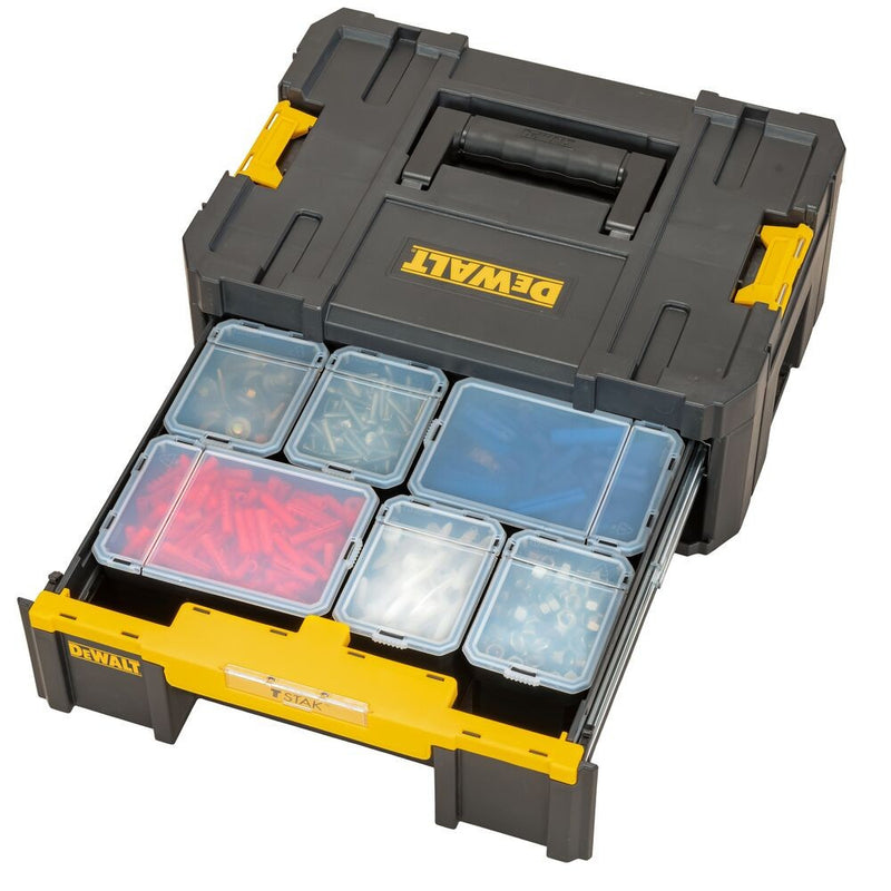 TSTAK III - Szortimenter beépített fiókos tárolóval 9.5 L (DeWALT DWST1-70705)
