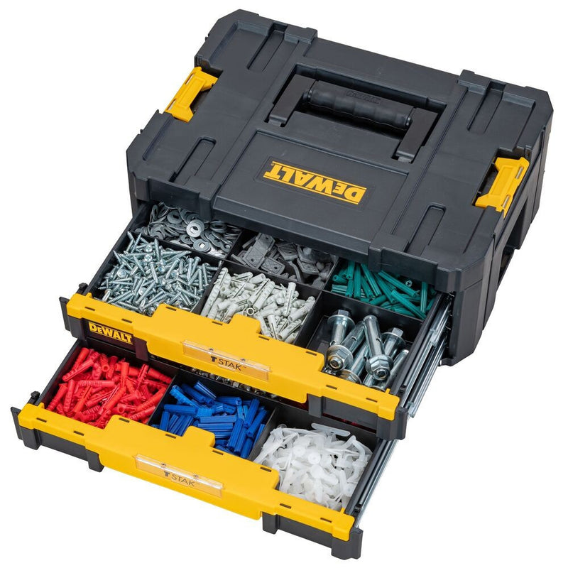 TSTAK IV Szortimenter 2 fiókkal 440x176x314.2mm 8L-es (DeWALT DWST1-70706)