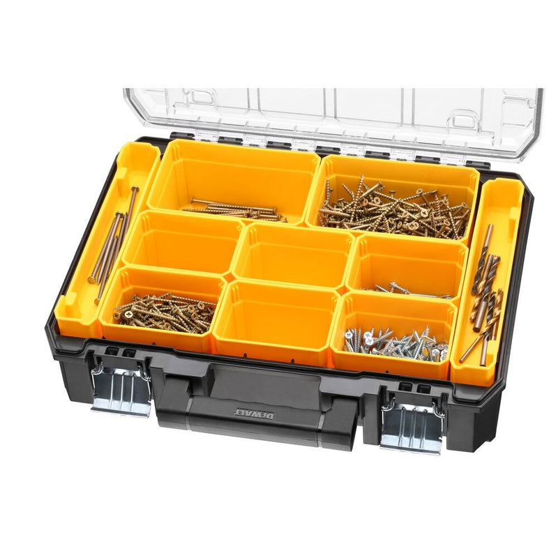 TSTAK V, Átlátszó fedelű szervezhető cserélhető tároló rekeszekkel (DeWALT DWST82968-1)