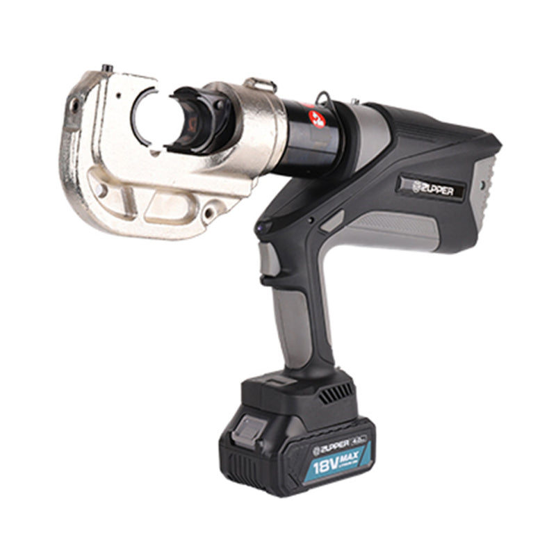 Akkumulátoros kábelsaru prés, krimpelő (12T / 16-400mm2) 18V/2x4.0Ah (ZUPPER EB-400)