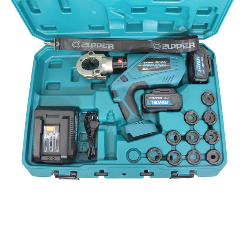 Cordless Cable Lug Crimping Tool (6T / 16-300mm2) 18V/2x4.0Ah (ZUPPER ED-300)