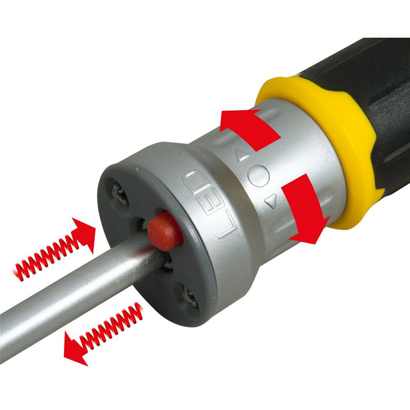 FATMAX racsnis csavarhúzó LED világítással, 12db bitfejjel (STANLEY FMHT0-62689)