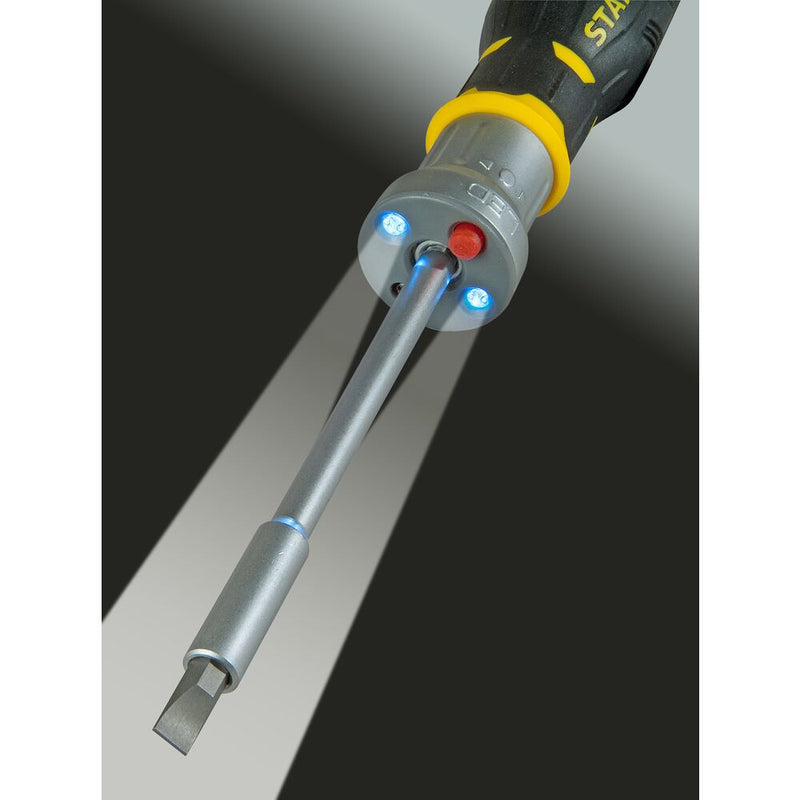 FATMAX racsnis csavarhúzó LED világítással, 12db bitfejjel (STANLEY FMHT0-62689)