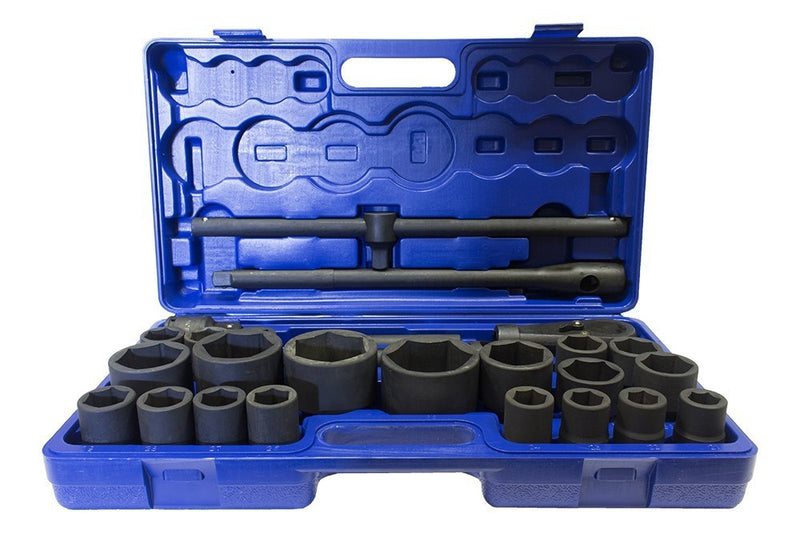 3/4-1" Gépi Dugókulcs 26db-os készlet (1": 55, 60, 65mm) & (3/4": 21-50mm) (JQ-1-26set)