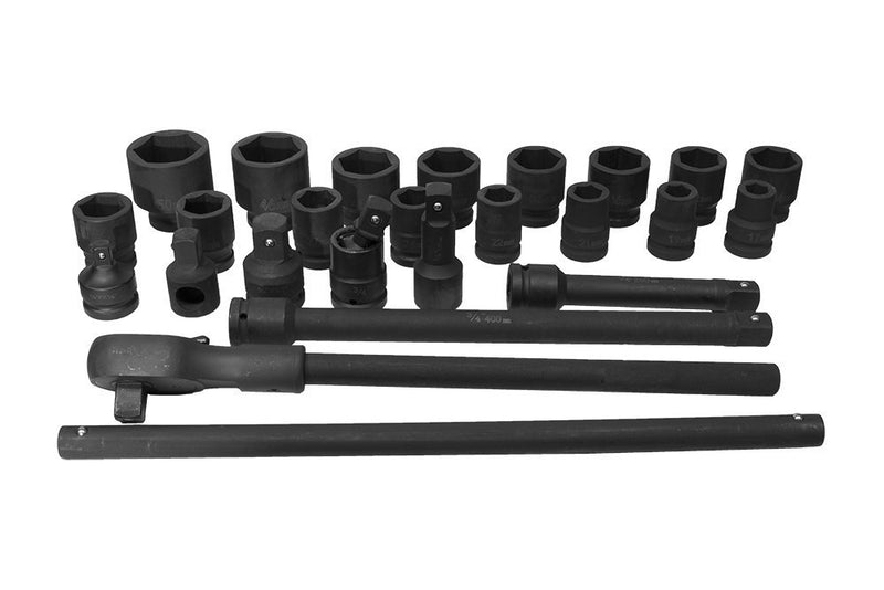 3/4" Drive Socket Set 24pcs (17-50mm L: 55-68mm) (JQ-34-24set)