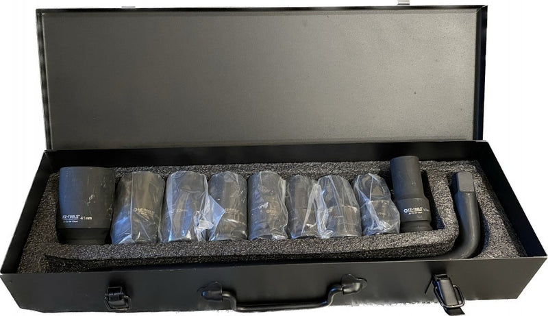 3/4" Drive Socket Set 10pc (L: 90mm, 17-41mm + 3/4" L-handle) (JQ-90-34-10set)