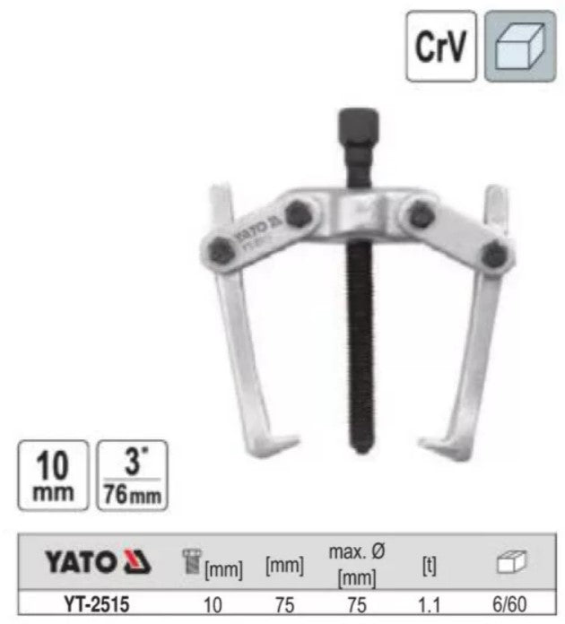 2 körmös csapágylehúzó 3" (YATO YT-2515)