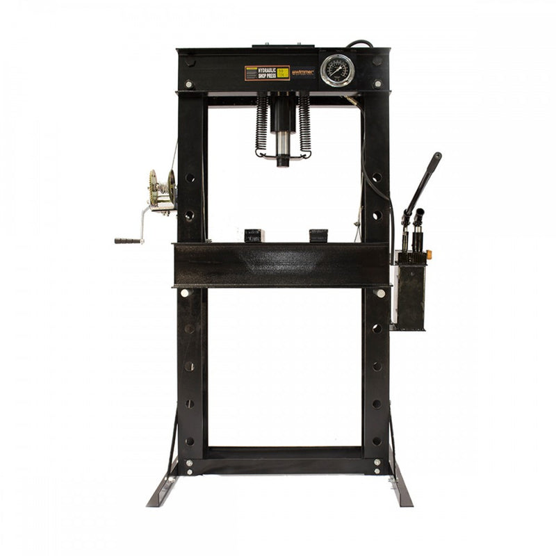 50T Hydraulic workshop press with external dual-pump power unit and pressure gauge (SP50-1)