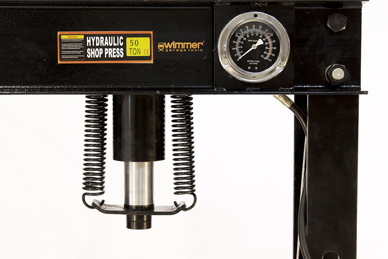 50T Hydraulic workshop press with external dual-pump power unit and pressure gauge (SP50-1)