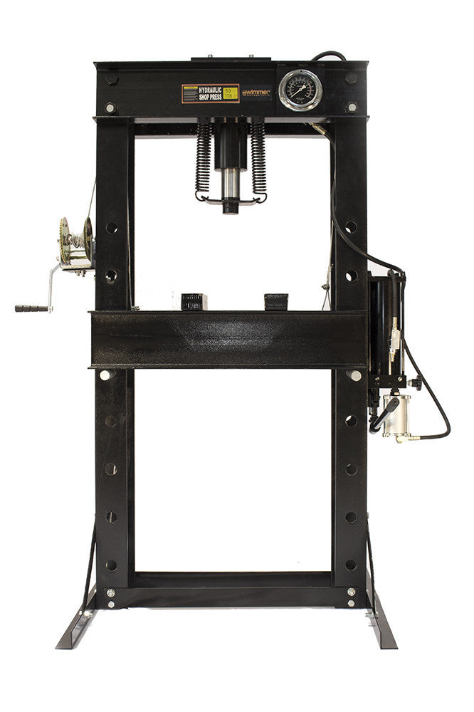 50T Hydraulic Workshop Press with Compressed Air-Powered Unit and Pressure Gauge (SP50A)