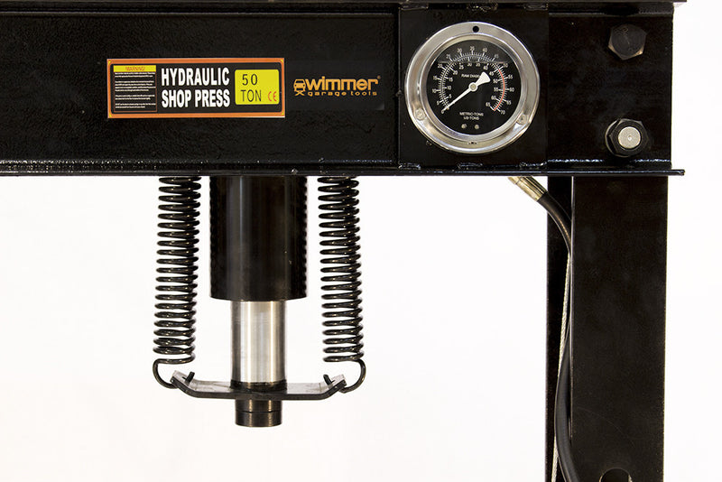 50T Hydraulic Workshop Press with Compressed Air-Powered Unit and Pressure Gauge (SP50A)