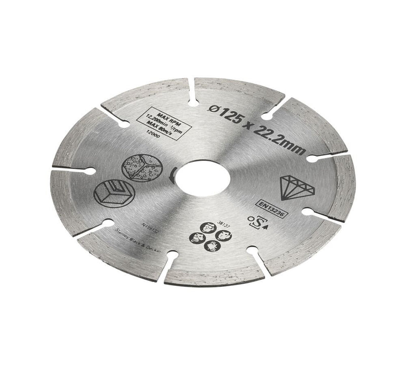 Diamond cutting disc for stone and brick, 125x22.2 mm (STANLEY STA38137-XJ)