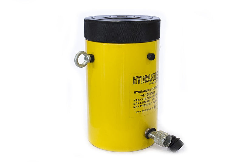 Egyszeres működésű biztosítóanyás hidraulikus munkahenger (100T, 150mm) (YG-100150LS)