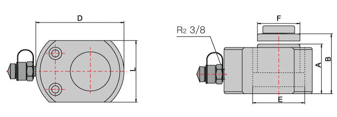Többfokozatú alacsony hidraulikus munkahenger (100T, 68mm) (YG-100D)