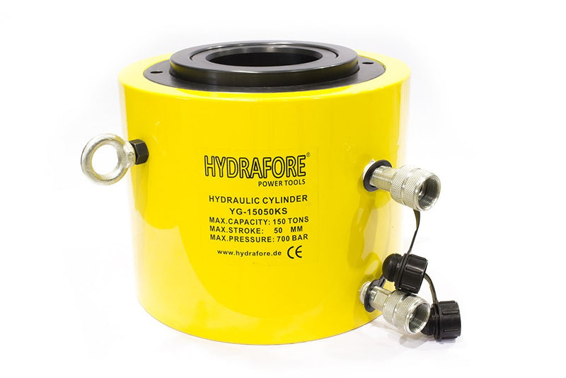 Kettős működésű üreges hidraulikus munkahenger (150T, 50mm) (YG-15050KS)