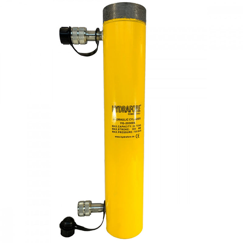 Kettős működésű, gallérmenetes hidraulikus munkahenger (20T, 300mm) (YG-20300SCT)