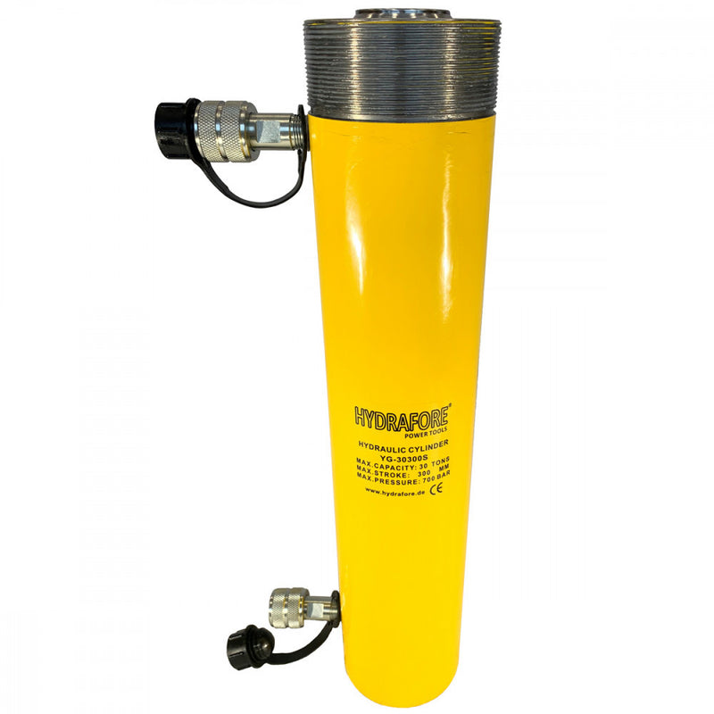 Kettős működésű, gallérmenetes hidraulikus munkahenger (30T, 300mm) (YG-30300SCT)