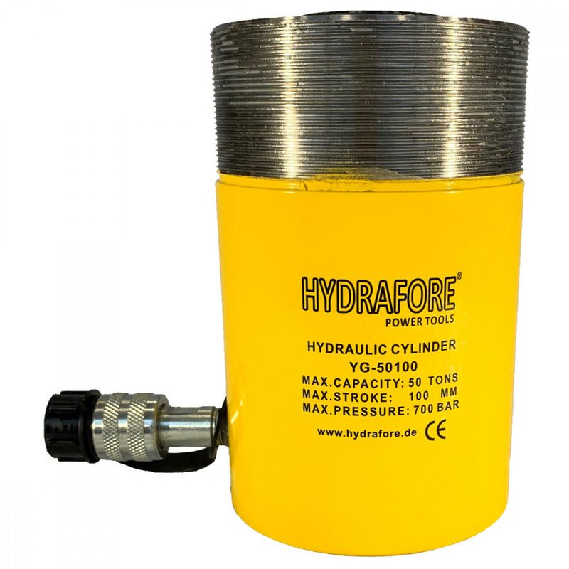 Egyszeres működésű, gallérmenetes hidraulikus munkahenger (50T, 100mm) (YG-50100CT)