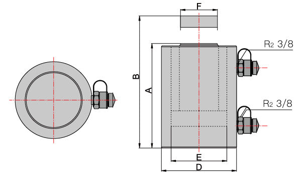 Kettős működésű hidraulikus munkahenger (50T, 500mm) (YG-50500S)