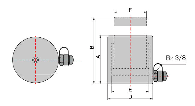 Egyszeres működésű általános hidraulikus munkahenger (5T, 150mm) (YG-5150)