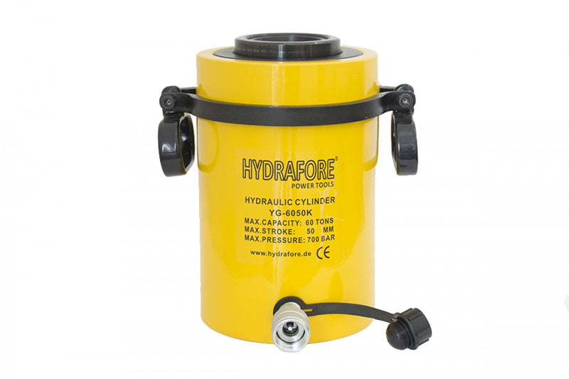 Egyszeres működésű üreges hidraulikus munkahenger (60T, 50mm) (YG-6050K)