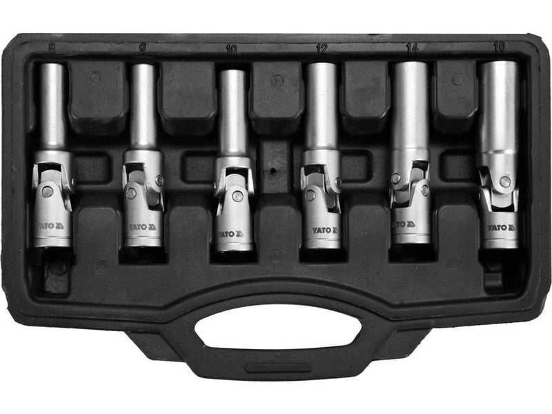 6-piece spark plug wrench set 8-16mm, 3/8", L:85mm (YATO YT-05339)