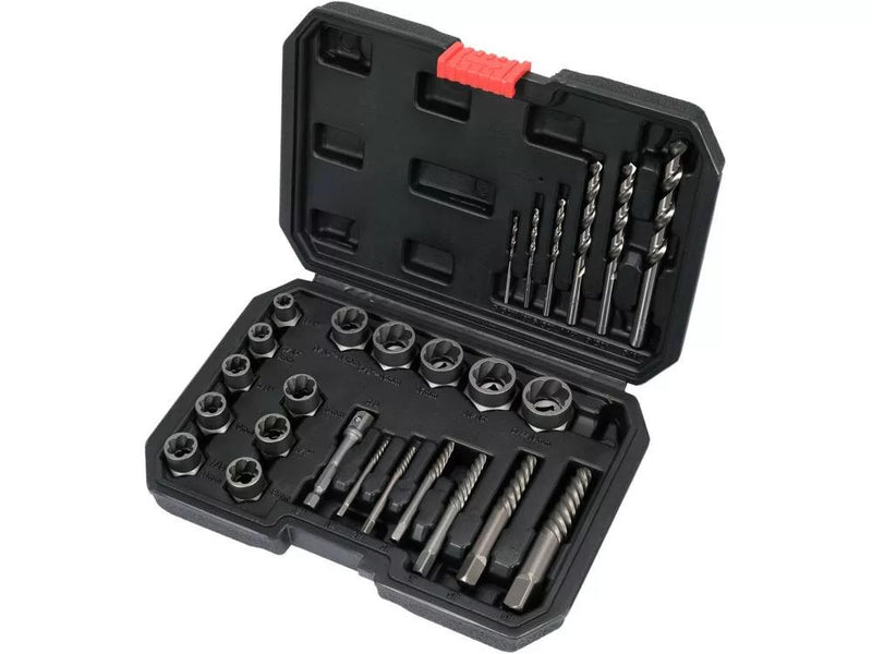 Damaged, Broken Screw Extractor and Drill Bit Set 26 pcs 3/8 (YATO YT-05893)