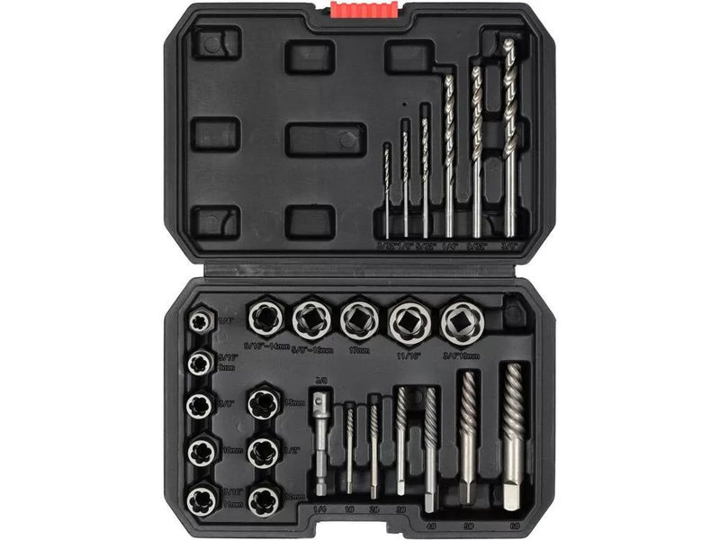 Damaged, Broken Screw Extractor and Drill Bit Set 26 pcs 3/8 (YATO YT-05893)