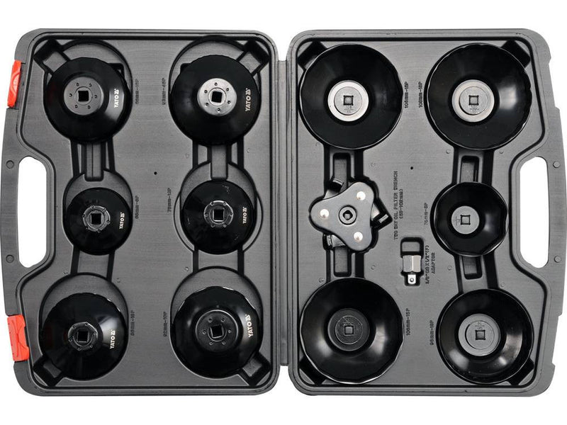 13 db-os Dugókulcs készlet olajszűrőhöz (szénacél) 3/8" és 1/2" (YATO YT-0594)