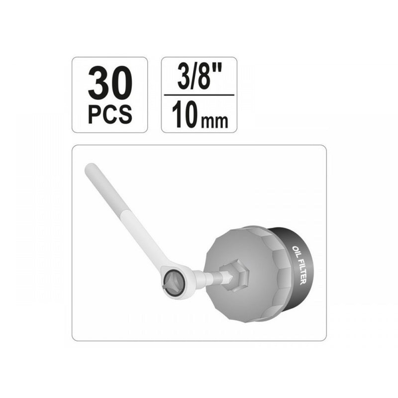 YATO Oil Filter Wrench Set 30 pcs 3/8" (YT-0596)