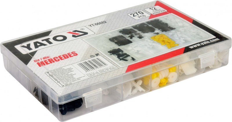 Upholstery fastener, hole plug set Mercedes 270pcs (YATO YT-06662)