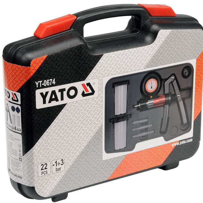Kézi vákumszivattyú és AC-pumpa mérő készlet 22részes (YATO YT-0674)