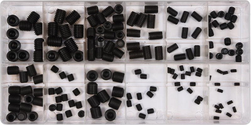 Grub Screw Set, internal hex; 160 pcs (YATO YT-06777)